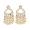 Oversized / Big Indian Jhumka Earrings for Women - Vintage Indian Jhumki Ethnic Chandbali Earrings Faux Kundan & Pearl Beaded Bollywood Style Dangle Earring Jewelry for Bride | Birthday Gift for Her